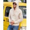 imageCOOFANDY Mens Hoodies Pullover Casaul Long Sleeve Drawstring Waffle Knit Hooded Sweatshirt with Kanga PocketLight Khaki