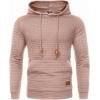 imageCOOFANDY Mens Hoodies Pullover Casaul Long Sleeve Drawstring Waffle Knit Hooded Sweatshirt with Kanga PocketLight Pink