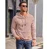 imageCOOFANDY Mens Hoodies Pullover Casaul Long Sleeve Drawstring Waffle Knit Hooded Sweatshirt with Kanga PocketLight Pink