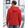 imageCOOFANDY Mens Hoodies Pullover Casaul Long Sleeve Drawstring Waffle Knit Hooded Sweatshirt with Kanga PocketRed