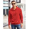 imageCOOFANDY Mens Hoodies Pullover Casaul Long Sleeve Drawstring Waffle Knit Hooded Sweatshirt with Kanga PocketRed