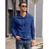 imageCOOFANDY Mens Hoodies Pullover Casaul Long Sleeve Drawstring Waffle Knit Hooded Sweatshirt with Kanga PocketRoyal Blue