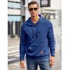imageCOOFANDY Mens Hoodies Pullover Casaul Long Sleeve Drawstring Waffle Knit Hooded Sweatshirt with Kanga PocketRoyal Blue