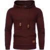 imageCOOFANDY Mens Hoodies Pullover Casaul Long Sleeve Drawstring Waffle Knit Hooded Sweatshirt with Kanga PocketWine Red