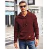 imageCOOFANDY Mens Hoodies Pullover Casaul Long Sleeve Drawstring Waffle Knit Hooded Sweatshirt with Kanga PocketWine Red