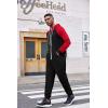 imageCOOFANDY Mens Jumpsuit Onesie Rompers Drawtsring Hooded Full Zip One Piece Tracksuit with PocketsBlack  Red