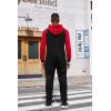 imageCOOFANDY Mens Jumpsuit Onesie Rompers Drawtsring Hooded Full Zip One Piece Tracksuit with PocketsBlack  Red