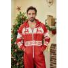 imageCOOFANDY Mens Jumpsuit Onesie Rompers Drawtsring Hooded Full Zip One Piece Tracksuit with PocketsRed Elk
