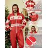 imageCOOFANDY Mens Jumpsuit Onesie Rompers Drawtsring Hooded Full Zip One Piece Tracksuit with PocketsRed Elk