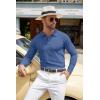 imageCOOFANDY Mens Knit Polo Shirt Casual Long Sleeve Polo Sweater Dress Collar Polo Classic Golf ShirtsBlue