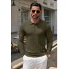 imageCOOFANDY Mens Knit Polo Shirt Casual Long Sleeve Polo Sweater Dress Collar Polo Classic Golf ShirtsOlive Green