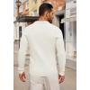 imageCOOFANDY Mens Knit Polo Shirts Long Sleeve Casual Button Down Ribbed Polo Shirt Fashion Golf ShirtsIvory