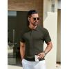 imageCOOFANDY Mens Knit Polo Shirts Short Sleeve Golf Shirts Button Down Casual Polo T Shirts Textured Slim Fit PulloverArmy Green