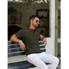 imageCOOFANDY Mens Knit Polo Shirts Short Sleeve Golf Shirts Button Down Casual Polo T Shirts Textured Slim Fit PulloverArmy Green