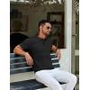 imageCOOFANDY Mens Knit Polo Shirts Short Sleeve Golf Shirts Button Down Casual Polo T Shirts Textured Slim Fit PulloverBlack