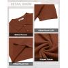 imageCOOFANDY Mens Knit Polo Shirts Short Sleeve Golf Shirts Button Down Casual Polo T Shirts Textured Slim Fit PulloverCaramel
