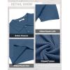 imageCOOFANDY Mens Knit Polo Shirts Short Sleeve Golf Shirts Button Down Casual Polo T Shirts Textured Slim Fit PulloverDenim Blue