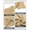 imageCOOFANDY Mens Knit Polo Shirts Short Sleeve Golf Shirts Button Down Casual Polo T Shirts Textured Slim Fit PulloverKhaki