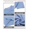 imageCOOFANDY Mens Knit Polo Shirts Short Sleeve Golf Shirts Button Down Casual Polo T Shirts Textured Slim Fit PulloverLight Blue
