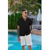 imageCOOFANDY Mens Knit Shirts Short Sleeve Button Down Shirt Casual Summer Beach ShirtBlack