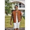 imageCOOFANDY Mens Knit Shirts Short Sleeve Button Down Shirt Casual Summer Beach ShirtBrown