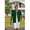 imageCOOFANDY Mens Knit Shirts Short Sleeve Button Down Shirt Casual Summer Beach ShirtGreen