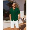 imageCOOFANDY Mens Knit Shirts Short Sleeve Button Down Shirt Casual Summer Beach ShirtGreen