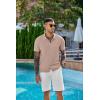 imageCOOFANDY Mens Knit Shirts Short Sleeve Button Down Shirt Casual Summer Beach ShirtKhaki