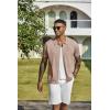 imageCOOFANDY Mens Knit Shirts Short Sleeve Button Down Shirt Casual Summer Beach ShirtKhaki