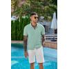 imageCOOFANDY Mens Knit Shirts Short Sleeve Button Down Shirt Casual Summer Beach ShirtLight Green
