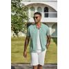 imageCOOFANDY Mens Knit Shirts Short Sleeve Button Down Shirt Casual Summer Beach ShirtLight Green