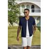 imageCOOFANDY Mens Knit Shirts Short Sleeve Button Down Shirt Casual Summer Beach ShirtNavy Blue