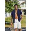 imageCOOFANDY Mens Knit Shirts Short Sleeve Button Down Shirt Casual Summer Beach ShirtNavy Blue