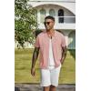 imageCOOFANDY Mens Knit Shirts Short Sleeve Button Down Shirt Casual Summer Beach ShirtPink