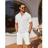 imageCOOFANDY Mens Knit Shirts Short Sleeve Button Down Shirt Casual Summer Beach ShirtWhite