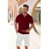 imageCOOFANDY Mens Knit Shirts Short Sleeve Button Down Shirt Casual Summer Beach ShirtWine Red