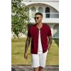 imageCOOFANDY Mens Knit Shirts Short Sleeve Button Down Shirt Casual Summer Beach ShirtWine Red