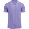 imageCOOFANDY Mens Knit Shirts Vintage Short Sleeve Button Down Shirt Casual Summer Beach ShirtLilac Purple