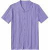 imageCOOFANDY Mens Knit Shirts Vintage Short Sleeve Button Down Shirt Casual Summer Beach ShirtLilac Purple