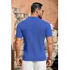imageCOOFANDY Mens Knit Shirts Vintage Short Sleeve Button Down Shirt Casual Summer Beach ShirtRoyal Blue