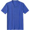 imageCOOFANDY Mens Knit Shirts Vintage Short Sleeve Button Down Shirt Casual Summer Beach ShirtRoyal Blue