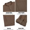 imageCOOFANDY Mens Linen Henley Shirts Long Sleeve Collarless TShirts Longline Kurta Beach Shirts with PocketBrown