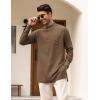 imageCOOFANDY Mens Linen Henley Shirts Long Sleeve Collarless TShirts Longline Kurta Beach Shirts with PocketBrown