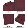 imageCOOFANDY Mens Linen Henley Shirts Long Sleeve Collarless TShirts Longline Kurta Beach Shirts with PocketWine Red