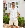 imageCOOFANDY Mens Linen Shorts Casual Elastic Waist Drawstring Summer Beach ShortsBeige