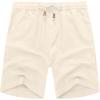 imageCOOFANDY Mens Linen Shorts Casual Elastic Waist Drawstring Summer Beach ShortsBeige