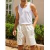 imageCOOFANDY Mens Linen Shorts Casual Elastic Waist Drawstring Summer Beach ShortsDark Grey Khaki