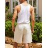 imageCOOFANDY Mens Linen Shorts Casual Elastic Waist Drawstring Summer Beach ShortsDark Grey Khaki