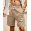 imageCOOFANDY Mens Linen Shorts Casual Elastic Waist Drawstring Summer Beach ShortsWhite Dark Khaki