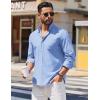 imageCOOFANDY Mens Long Sleeve Button Down Shirt Casual Untucked Shirts for Men Oxford Dress ShirtsLight Blue